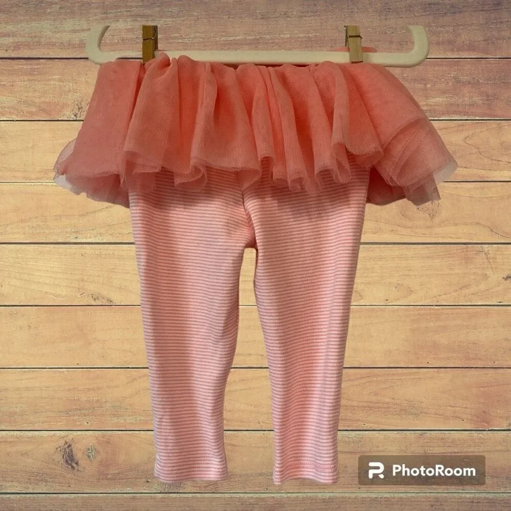 Peach Colored Outfit   ISAAC MIZRAHI Dress   Cloud Island Leggings  Sz 6-9m   EU